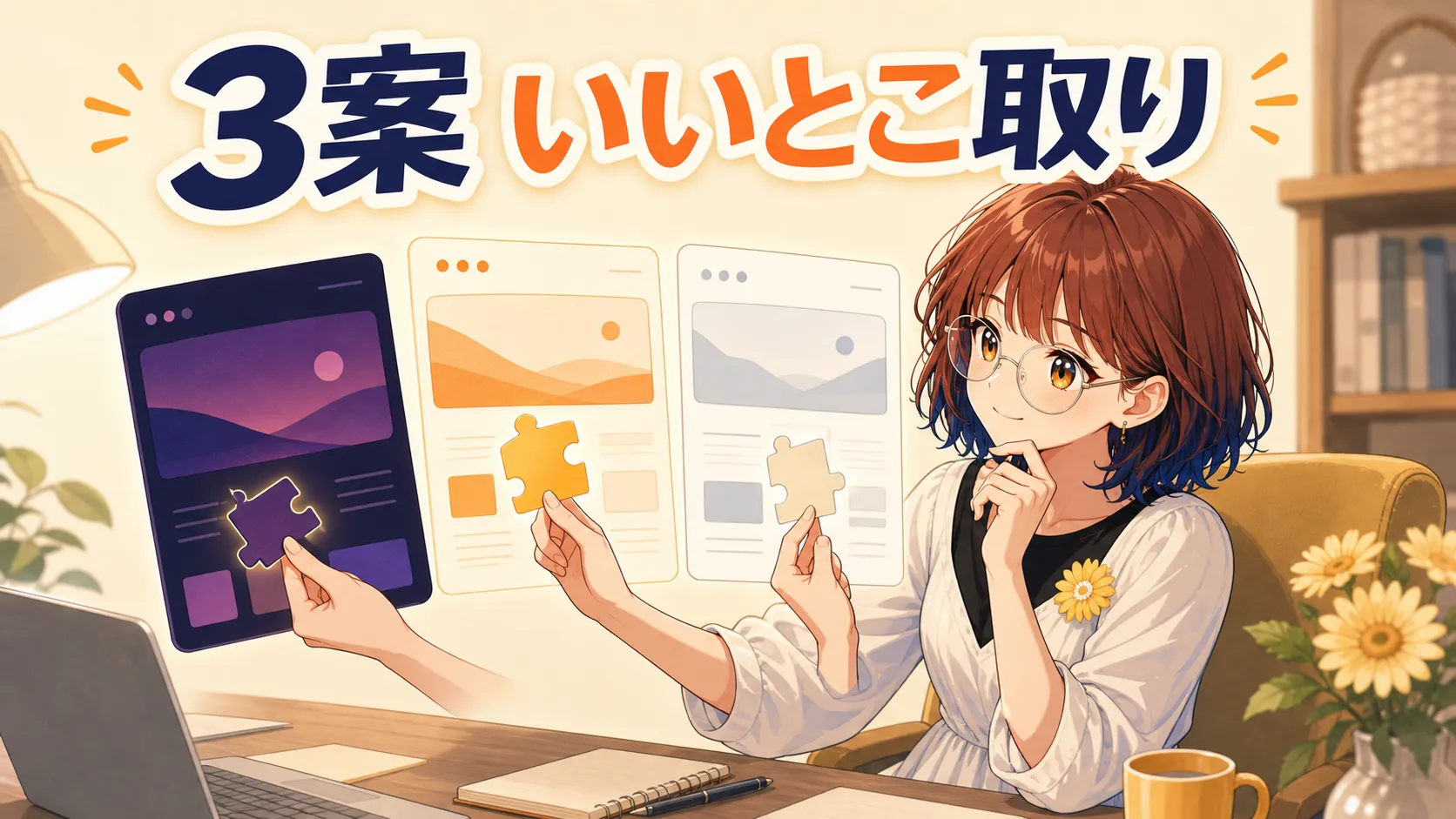 3案いいとこ取り——3つのサイト案からパーツを選ぶsuzumin